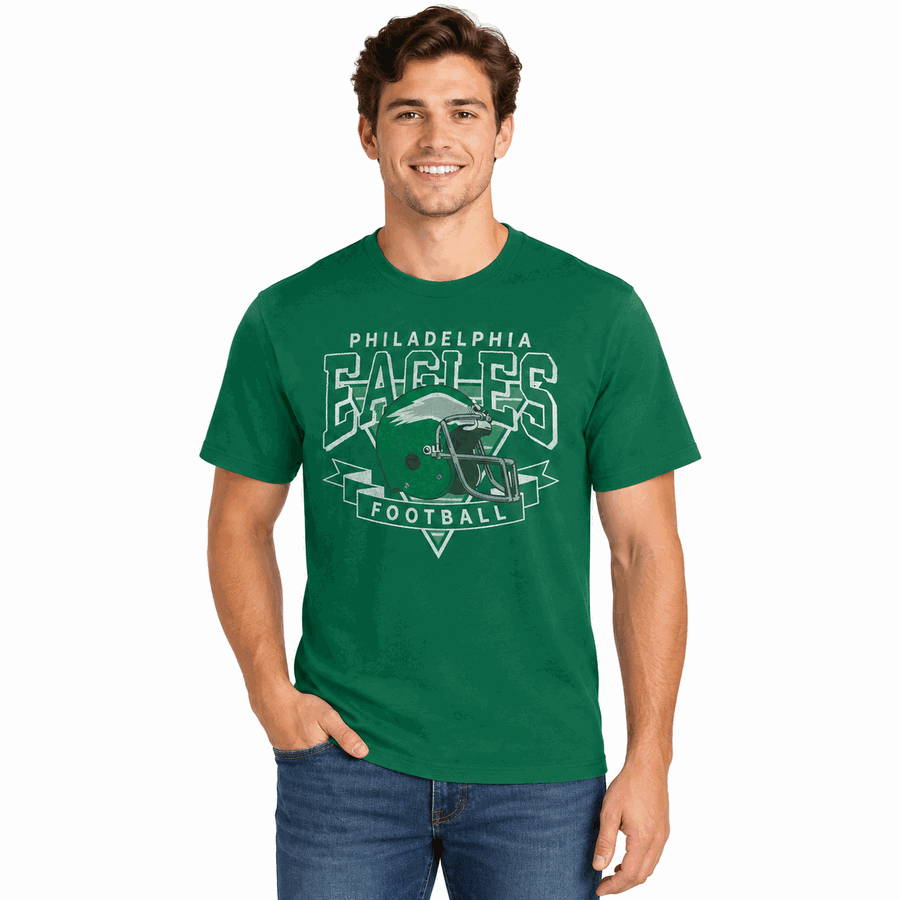 Philadelphia Eagles Kelly Green Old Fashioned Rushing Shirt