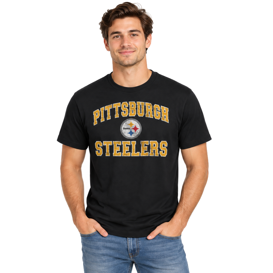 Pittsburgh Steelers Flint Black Union Arch '47Brand Franklin Shirt