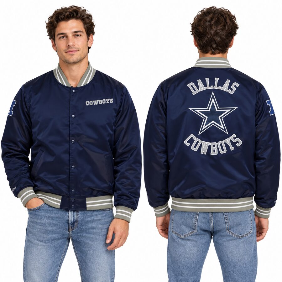 Dallas Cowboys Heavyweight Mitchell and Ness Satin Jacket