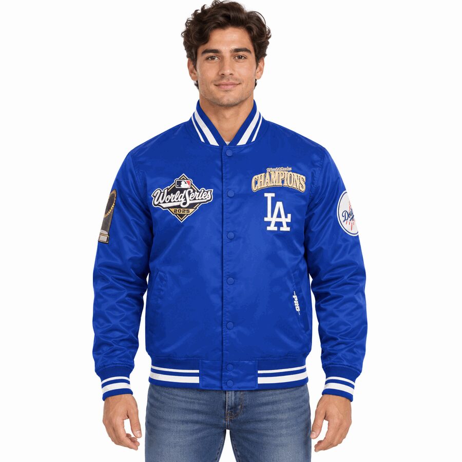 Los Angeles Dodgers 2025 World Champions Luxury Royal Satin Pro Standard Jacket