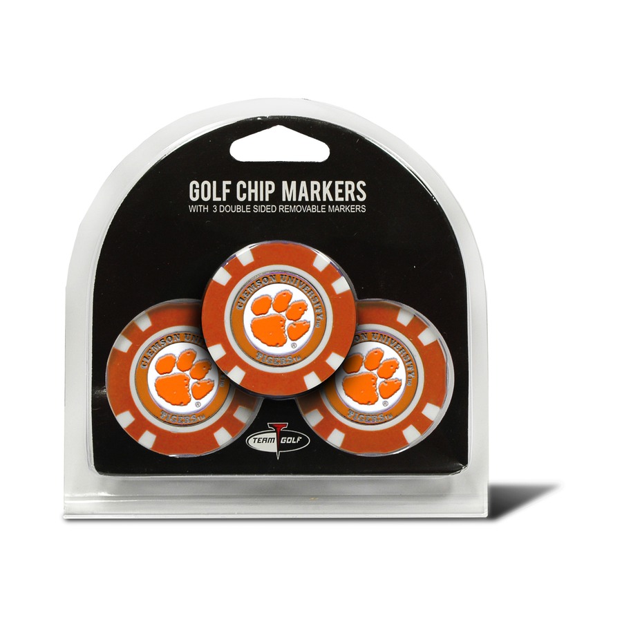 Clemson Tigers Golf Chip with Marker 3 Pack