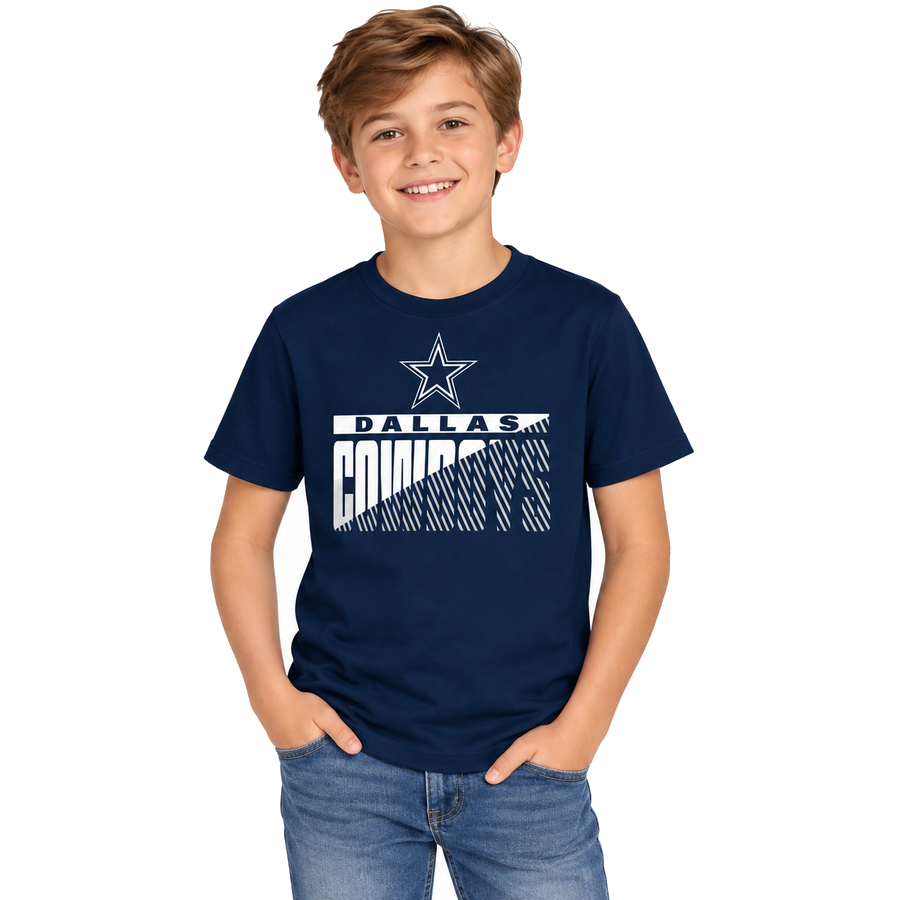 Dallas Cowboys Navy Blue Over the Middle Kids Shirt