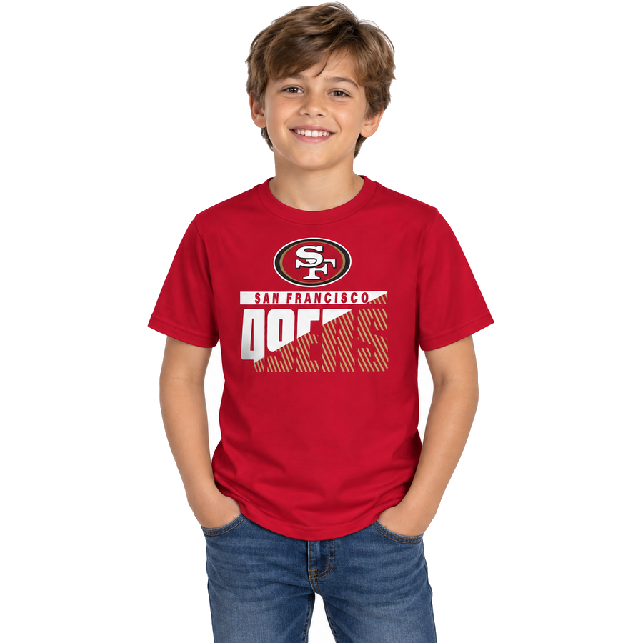 San Francisco 49ers Scarlet Over the Middle Kids Shirt