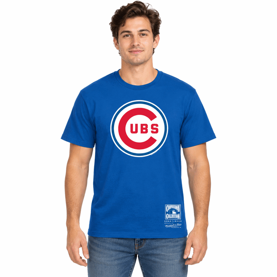 Chicago Cubs Royal Blue Retro Mitchell and Ness Shirt