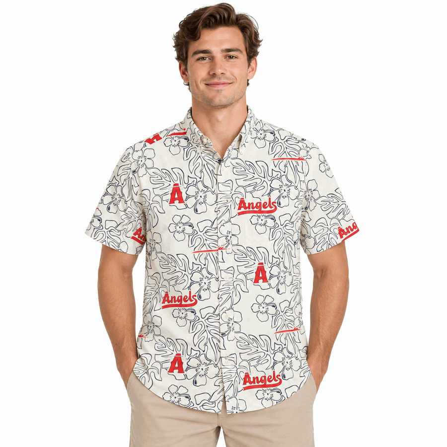 Los Angeles Angels Natural City Connect Reyn Spooner Hawaiian Shirt