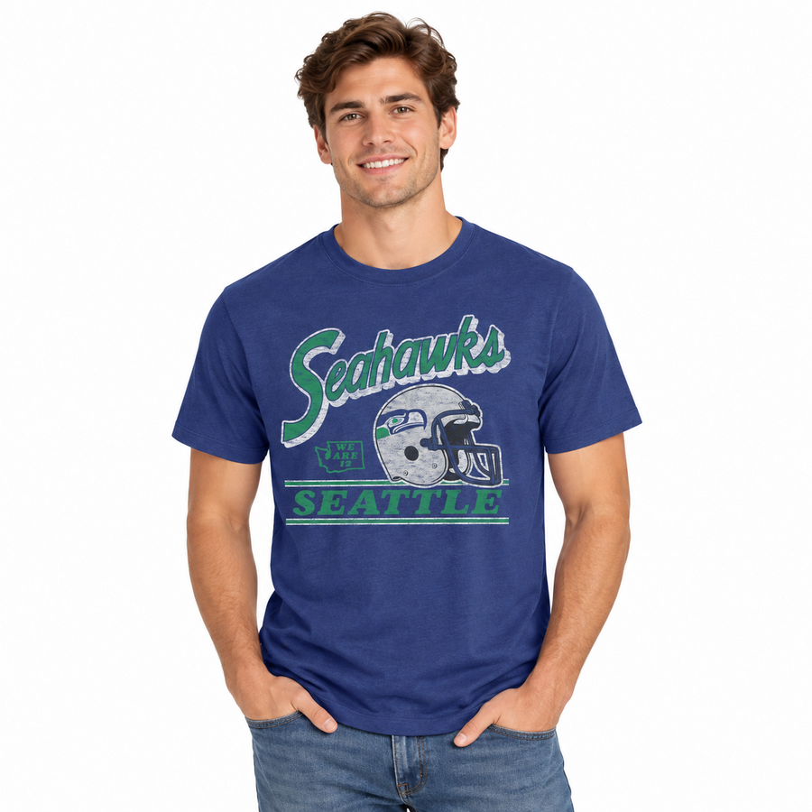 Seattle Seahawks Historic Jetty Blue Fly By '47 Brand Franklin Shirt