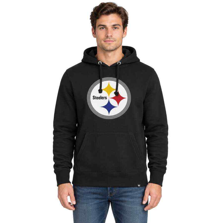 Pittsburgh Steelers Black '47Brand Hooded Sweatshirt