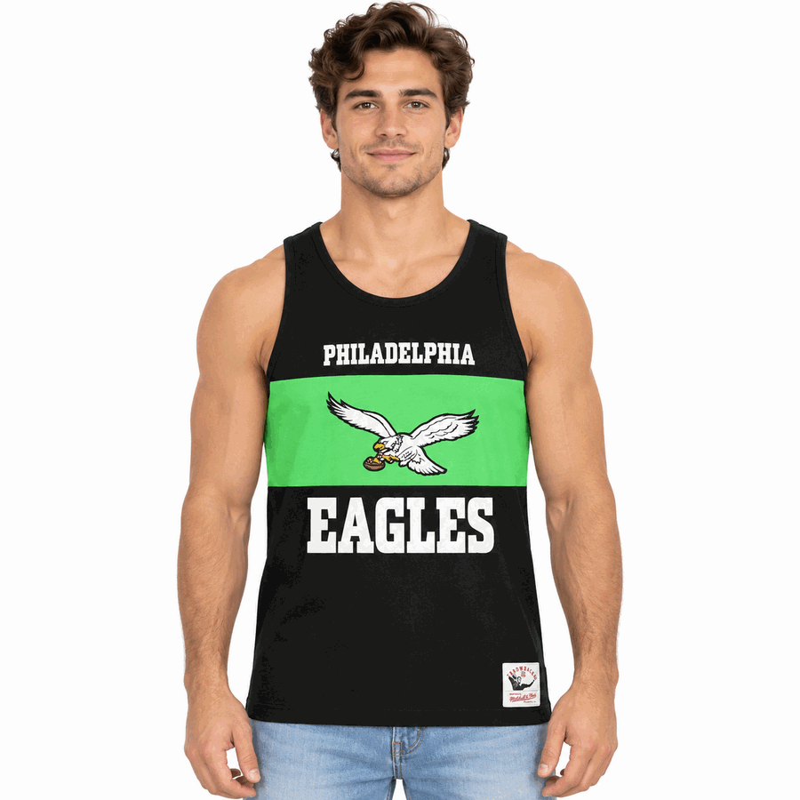 Philadelphia Eagles Retro Mitchell and Ness Colorblock Tank Top