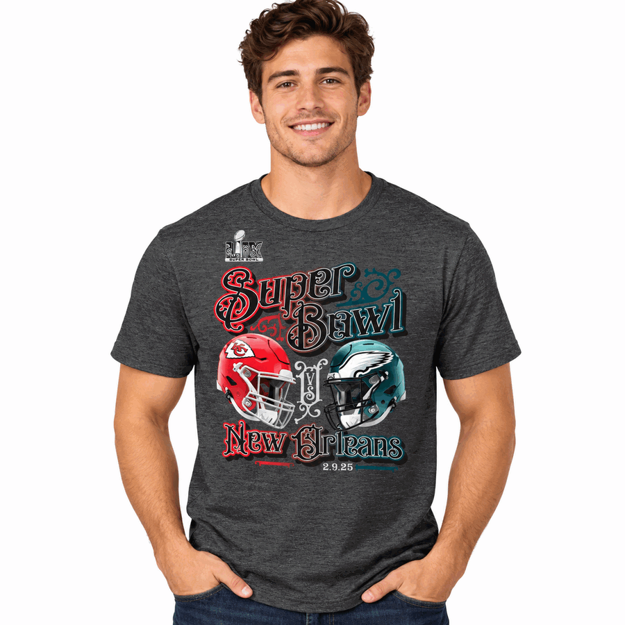 Philadelphia Eagles Vs Kansas City Chiefs Super Bowl LIX Dueling Shirt