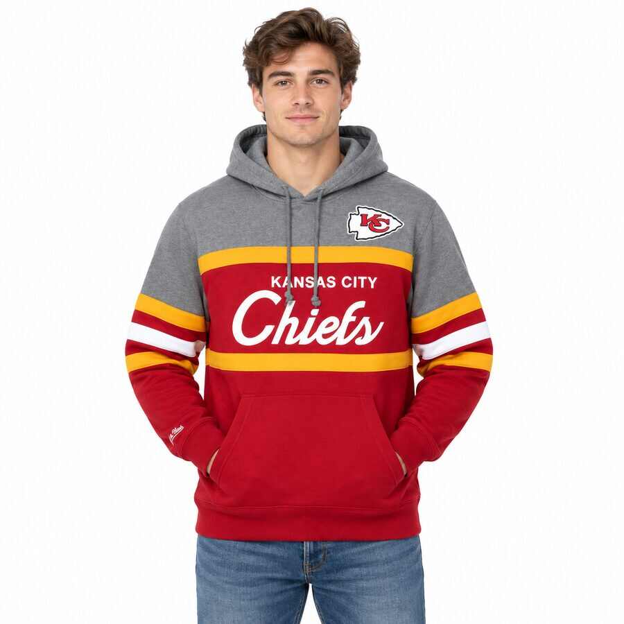 Kansas City Chiefs Retro Script Mitchell and Ness Hooded Sweatshirt