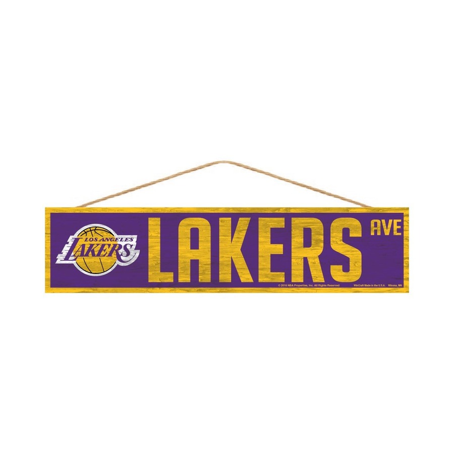 Los Angeles Lakers Wooden Avenue Sign 4x17"