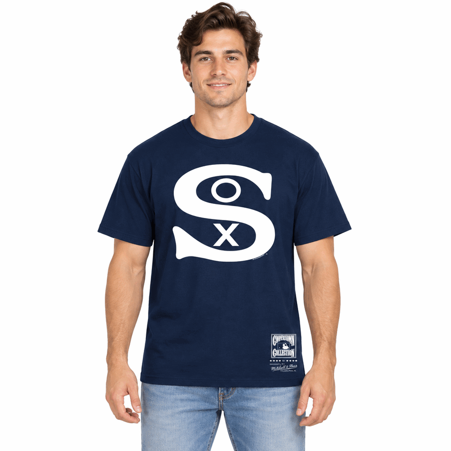 Chicago White Sox Navy Blue Retro Mitchell and Ness Shirt
