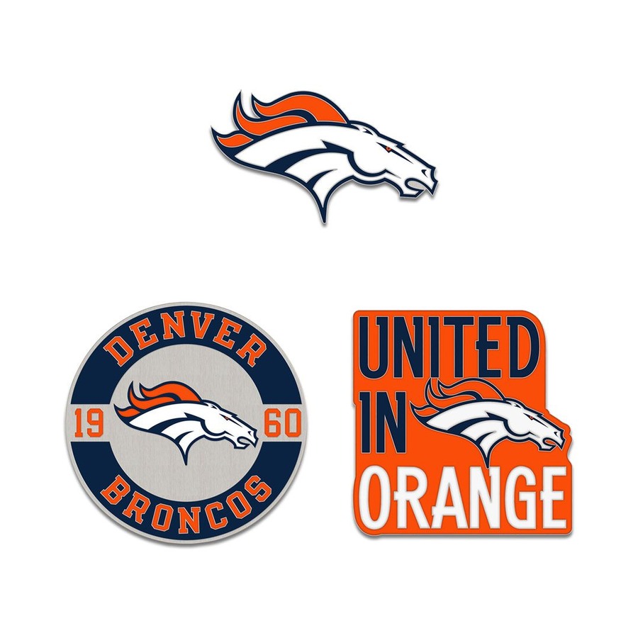 Denver Broncos Enamel Pin Set 3 Piece