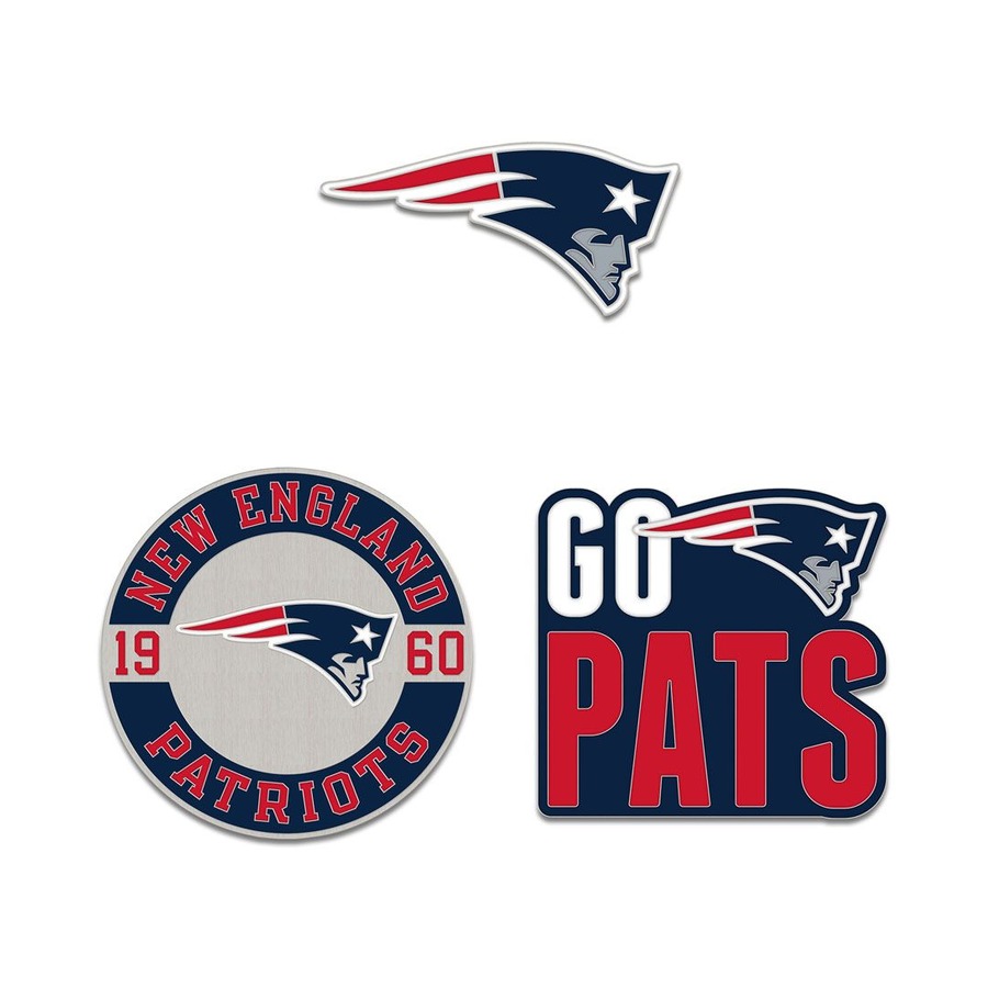 New England Patriots Enamel Pin Set 3 Piece