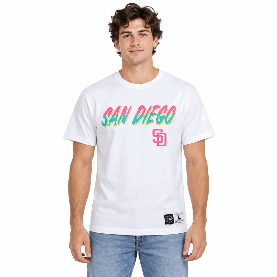 San Diego Padres Premium City Connect Mitchell and Ness Embroidered Shirt