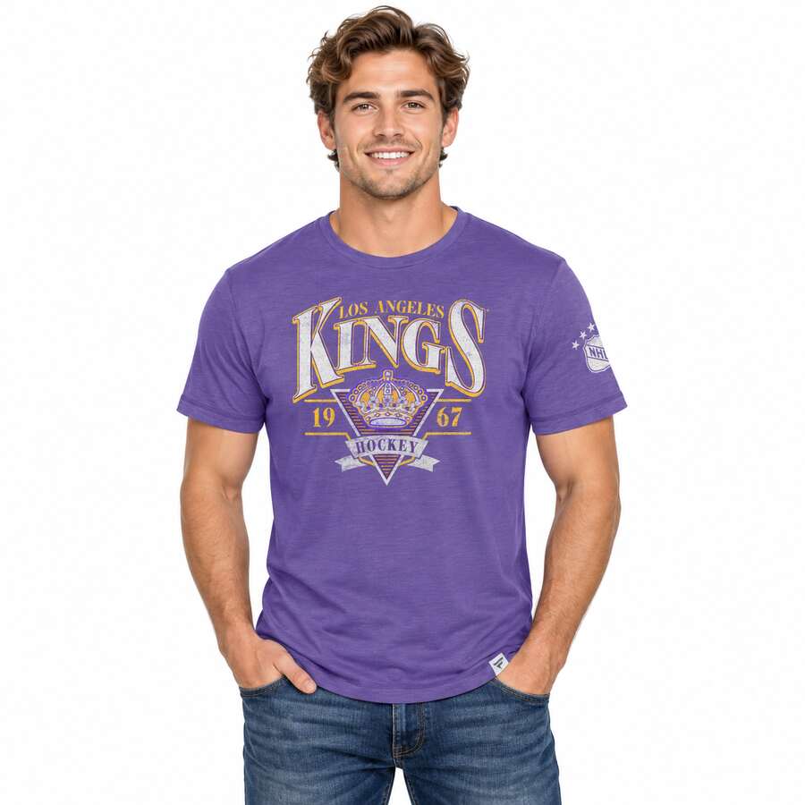 Los Angeles Kings Purple Retro Tri-Blend Fanatics Shirt
